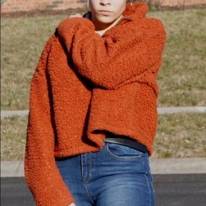 Dark Orange Cropped Sherpa
